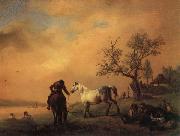 Horses Being Watered Philips Wouwerman